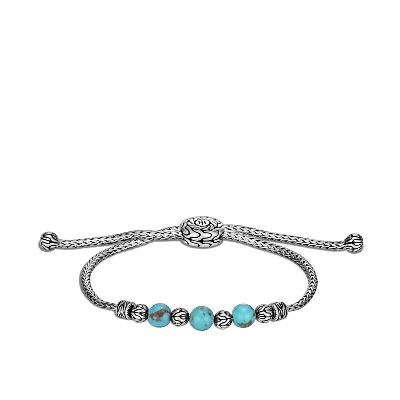 Classic Chain Pull Through Bracelet with Turquoise
