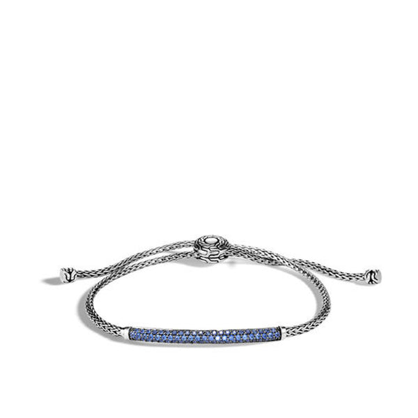 Birthstone Pull Through Station Bracelet Sapphire
