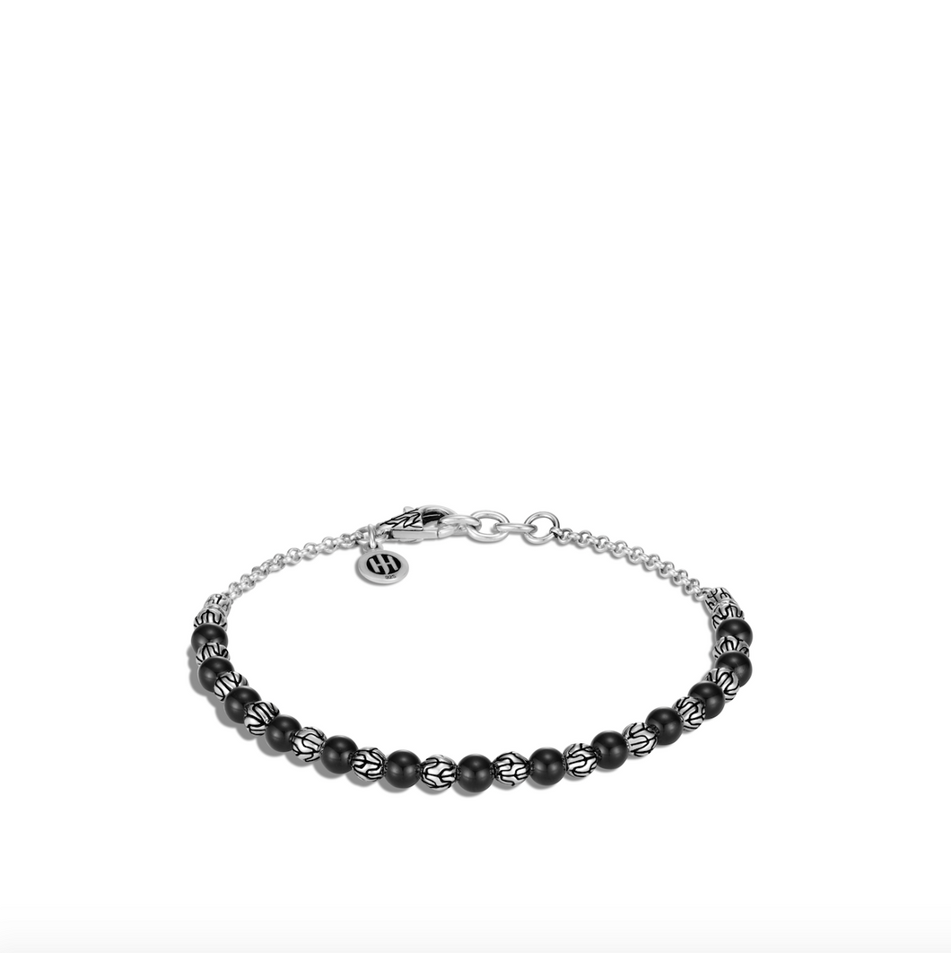 Classic Chain Bead Bracelet with Black Onyx