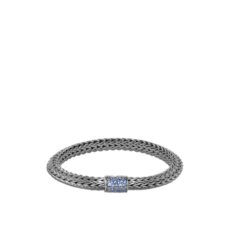 Tiga Chain Blackened Bracelet with Blue Sapphire