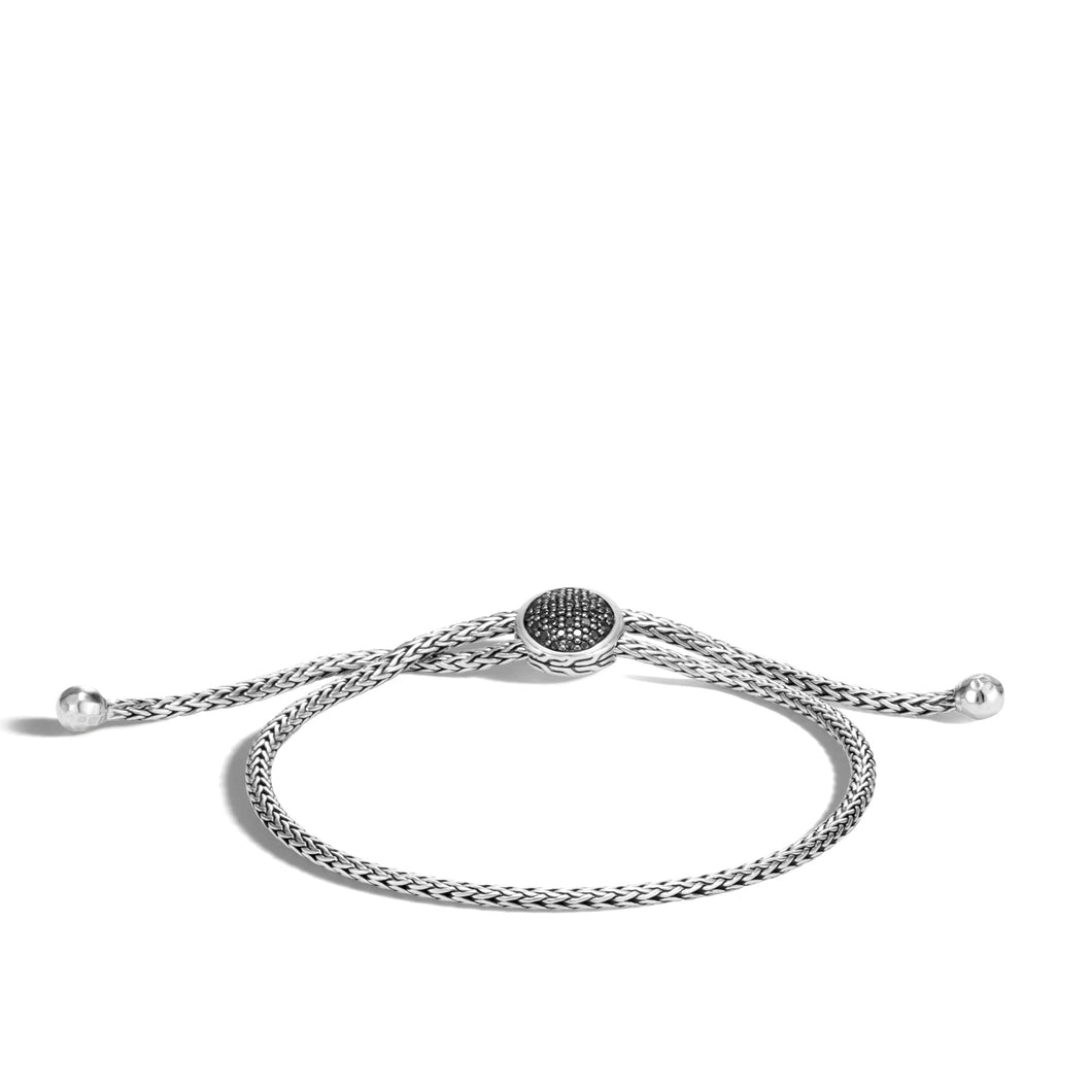 Classic Chain Pull Through Bracelet Black Sapphire Black Spinel