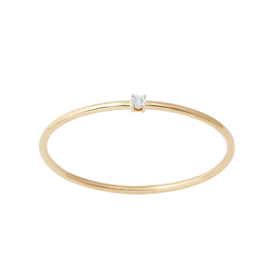Flexible Diamond Bangle Bracelet - Gold