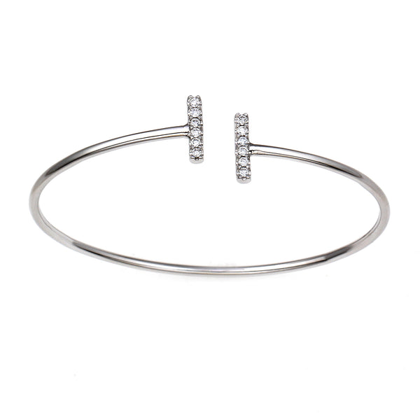 Flash Double Bar Lab-Grown Diamond Bangle - Sterling Silver (.25 ct. tw.)