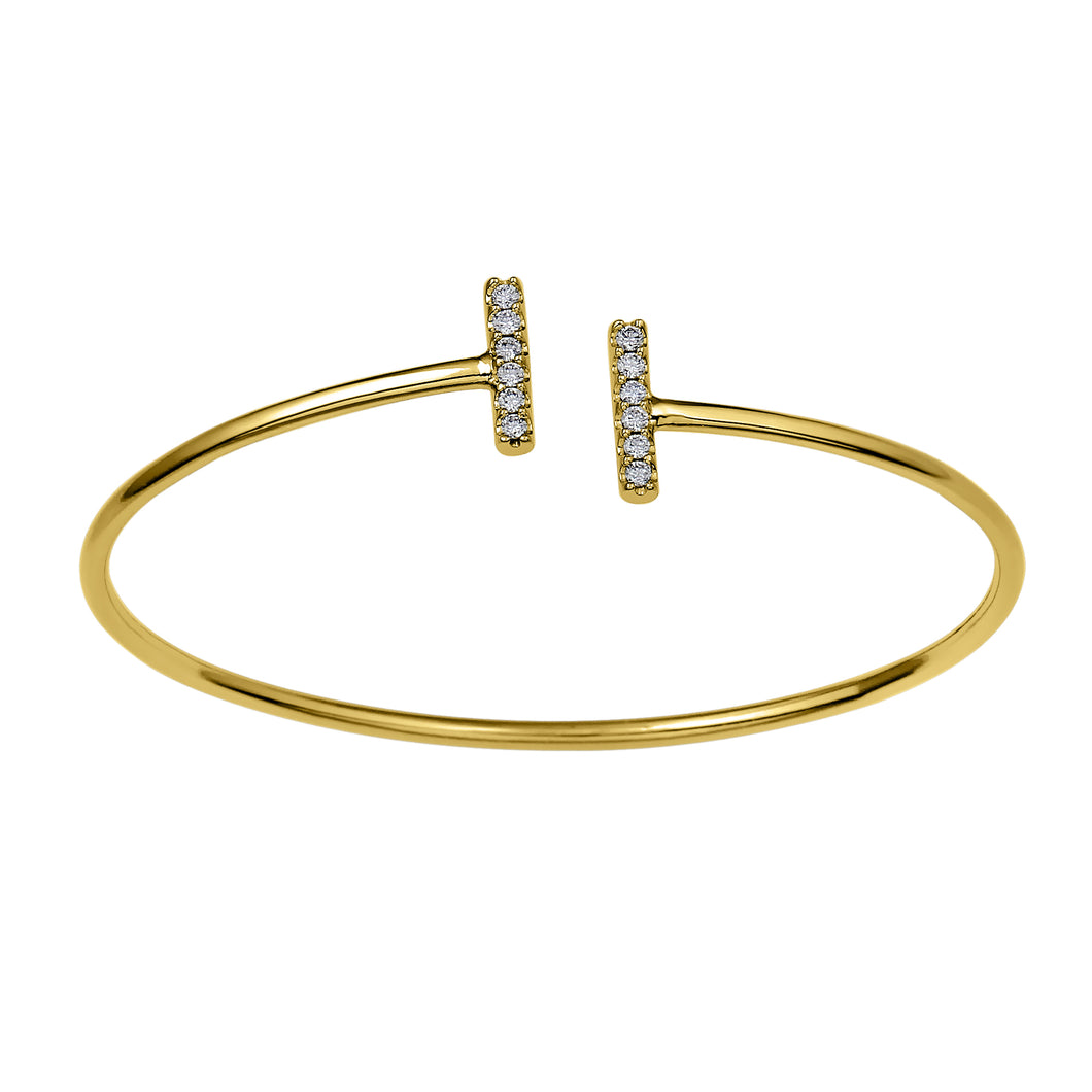 Flash Double Bar Lab-Grown Diamond Bangle - 14k Gold Over Sterling Silver (.25 ct. tw.)