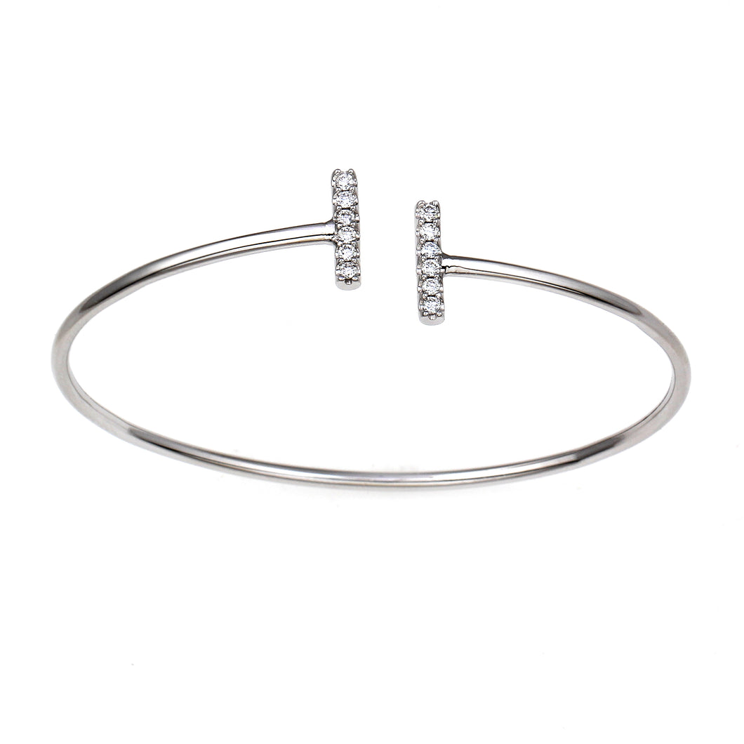 Flash Double Bar Lab-Grown Diamond Bangle - Sterling Silver (.25 ct. tw.)