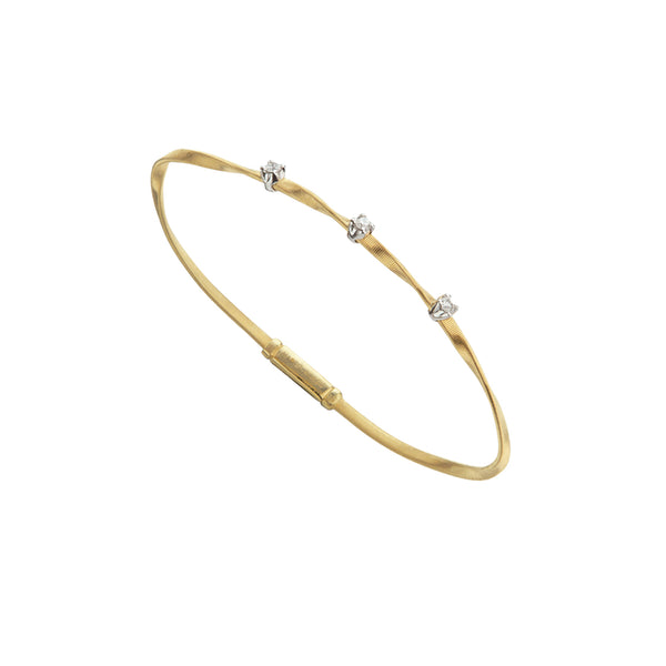 18K Yellow Gold & Diamond Stackable Bangle