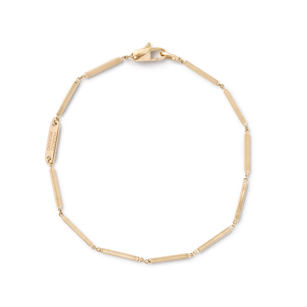 Uomo Collection 18K Yellow Gold Coil Station Link Bracelet