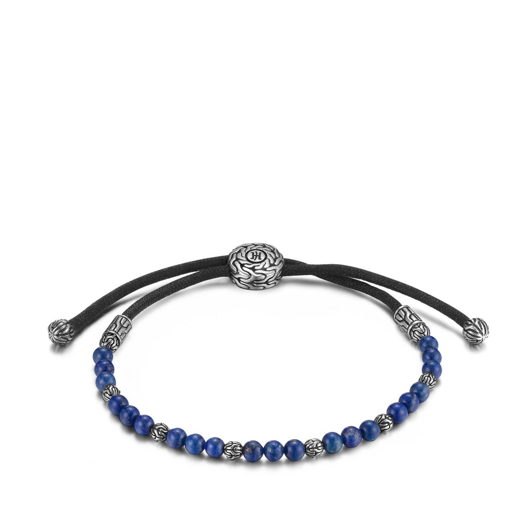 Classic Chain Pull Through Bead Bracelet with Lapis Lazuli