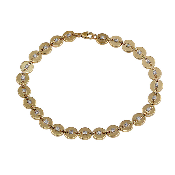 Phoenix Lab-Grown Diamond Disk Bracelet - 14k Gold Over Sterling Silver (.50 ct. tw.)
