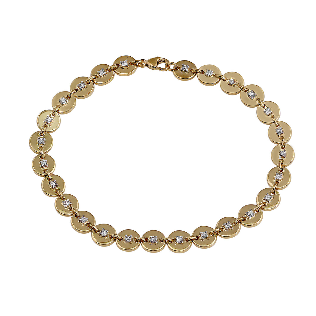 Phoenix Lab-Grown Diamond Disk Bracelet - 14k Gold Over Sterling Silver (.50 ct. tw.)