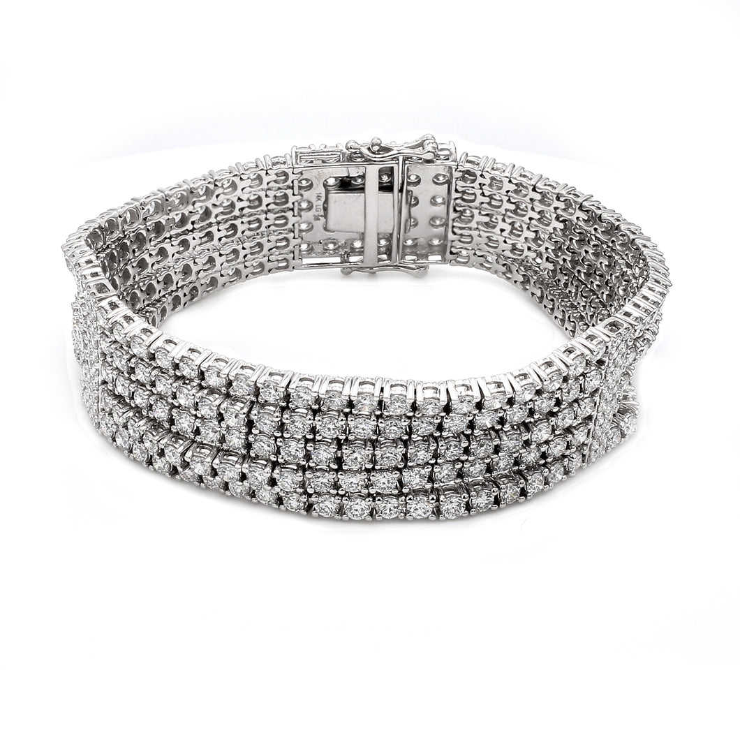 20.00CT TW Lab-Created Diamond Multi-Row Bracelet in 14K White Gold