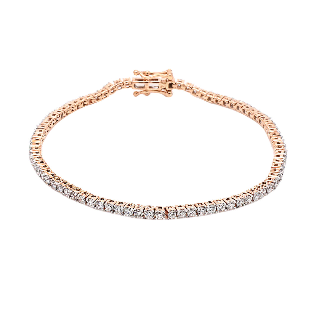 3.30CT TW Lab-Created Diamond Tennis Bracelet in 14K Rose Gold