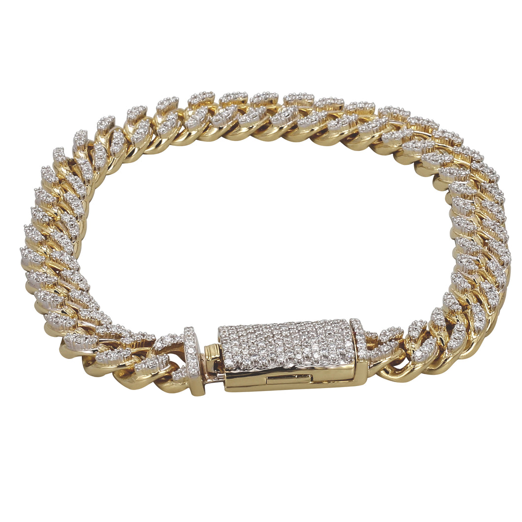 3.65CT.TW Lab-Created Diamond Mens Bracelet in 14K Yellow Gold
