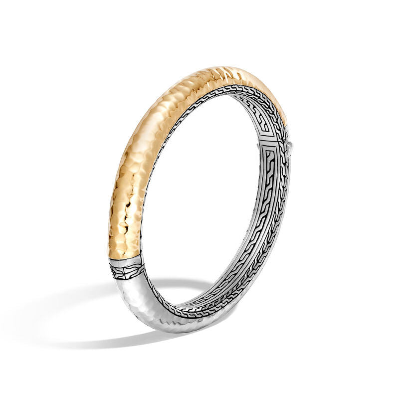 Classic Chain Hammered Hinged Bangle