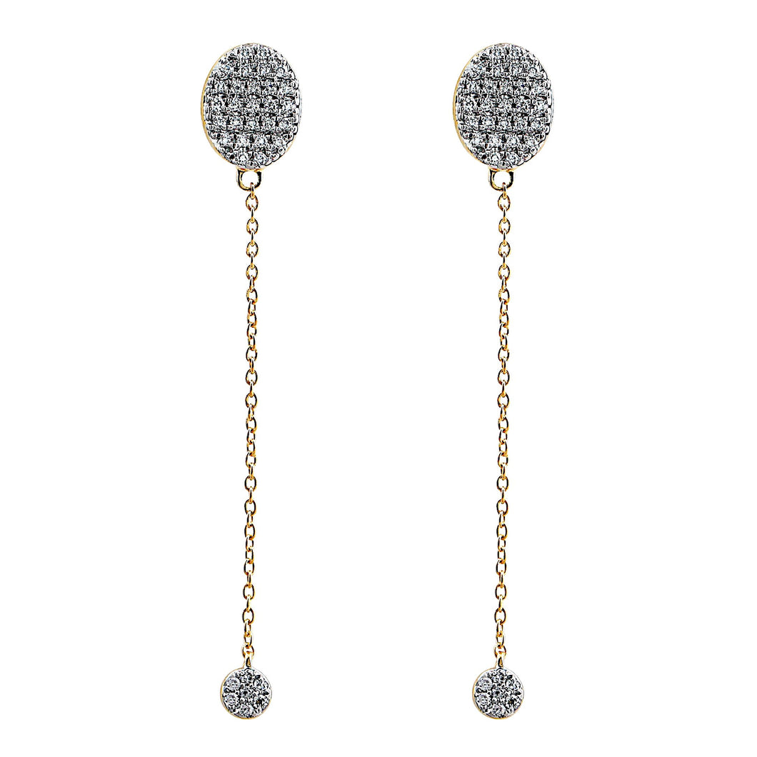 Blaze Lab-Grown Diamond Long Drop Earrings - 14k Gold Over Sterling Silver (.47 ct. tw.)
