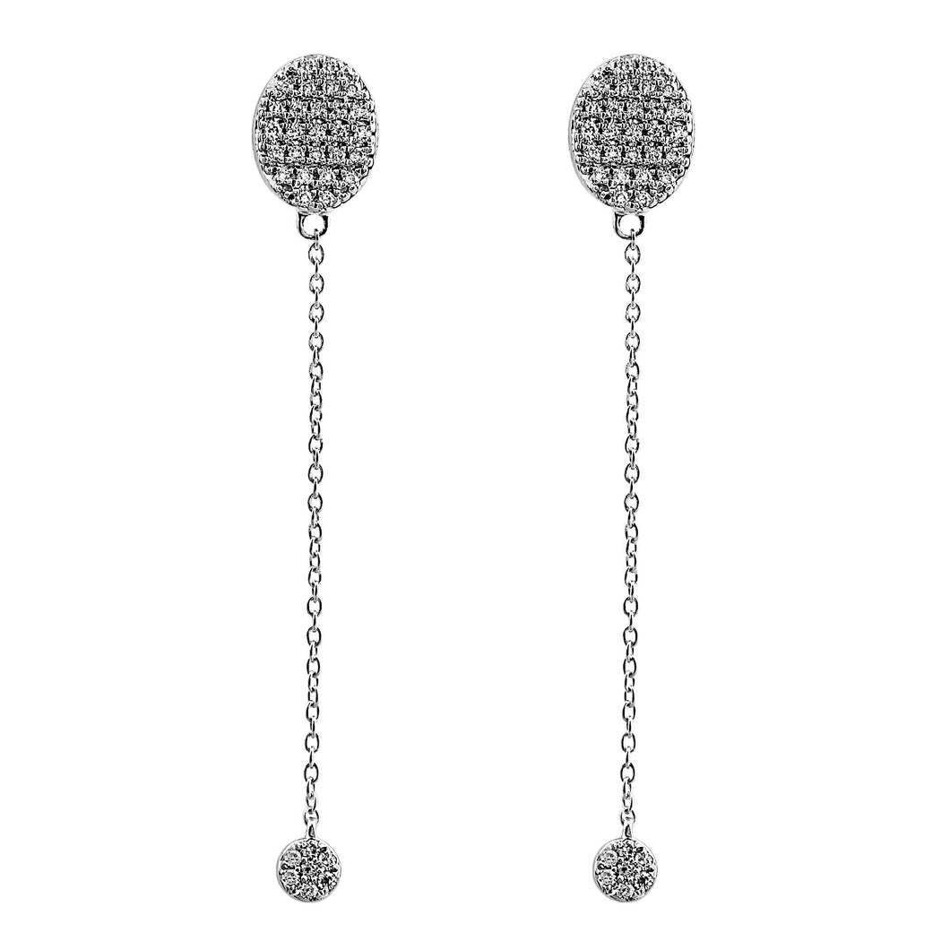 Blaze Lab-Grown Diamond Long Drop Earrings - Sterling Silver (.47 ct. tw.)