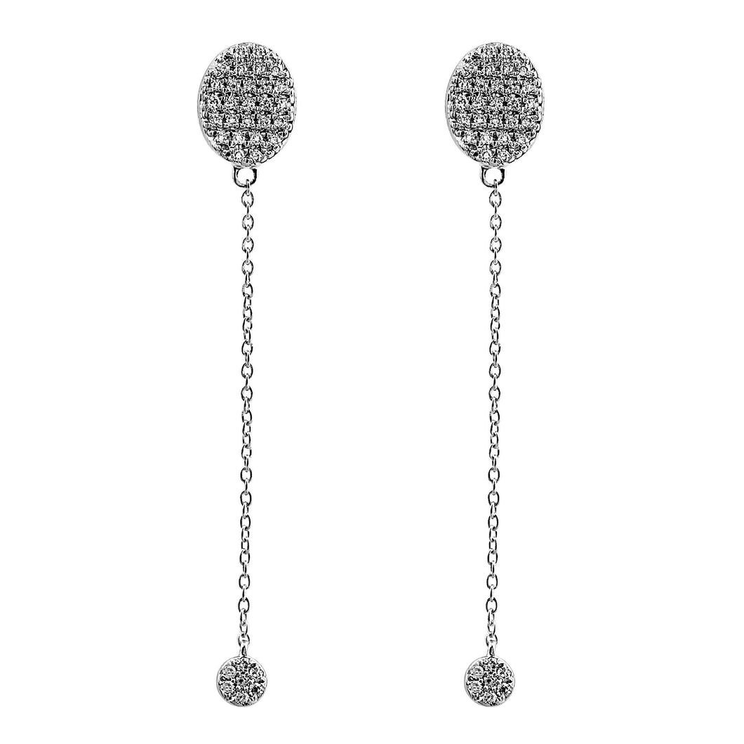 Blaze Lab-Grown Diamond Long Drop Earrings - Sterling Silver (.47 ct. tw.)