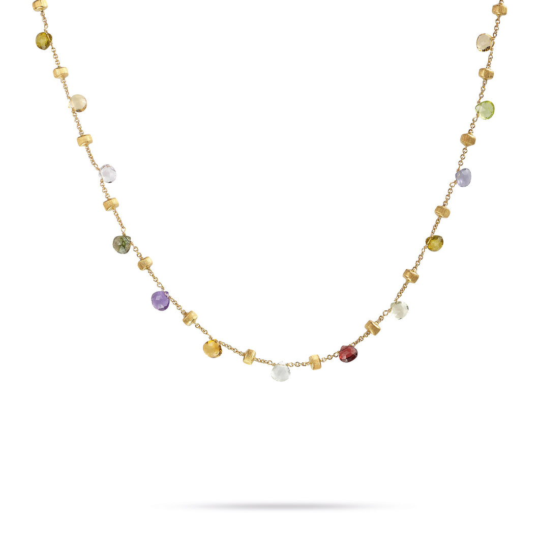 18K Yellow Gold & Mixed Stone Short Necklace