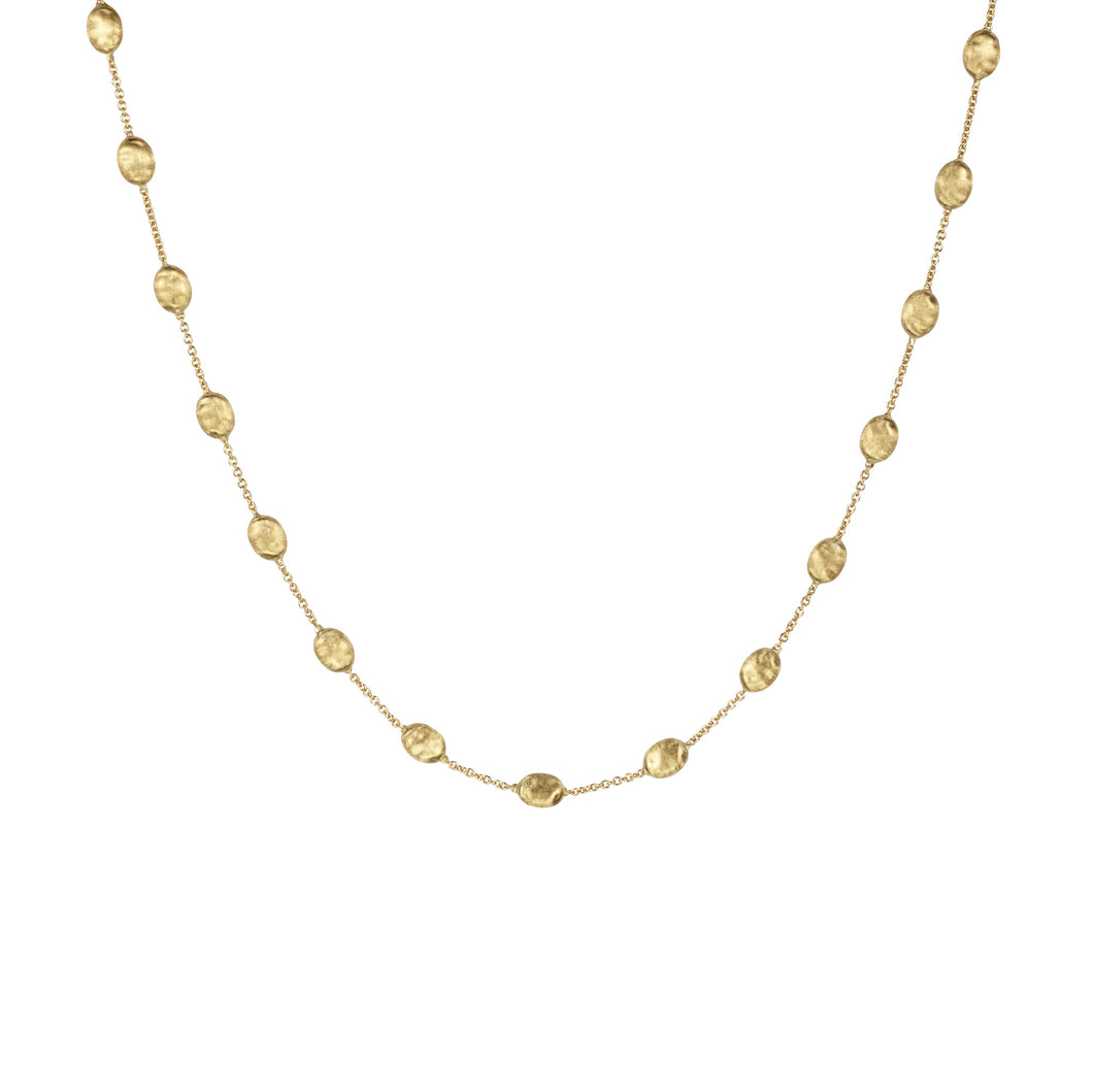 18K Yellow Gold Beaded Station Necklace
