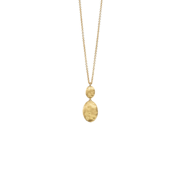 18K Yellow Gold Bead & Diamond Drop Pendant