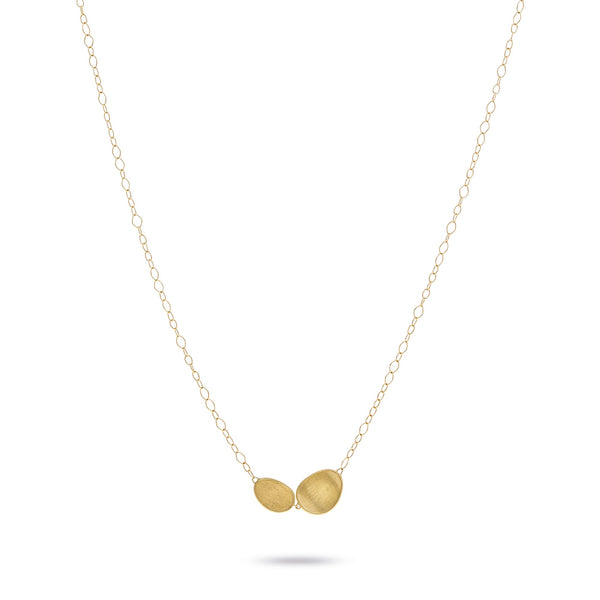 18K Yellow Gold Double Mini Engraved Pendant