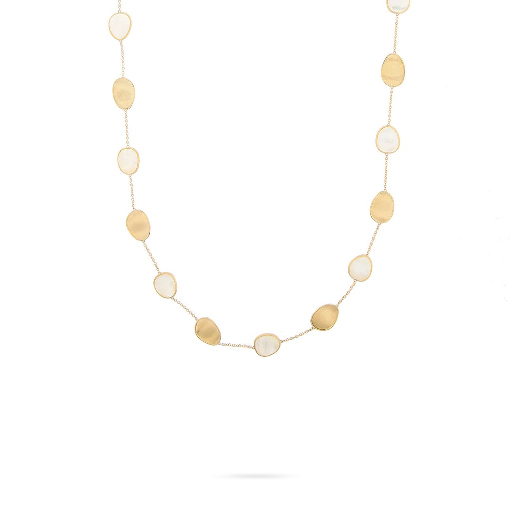 18K Yellow Gold  & White Mother of Pearl Short Necklace