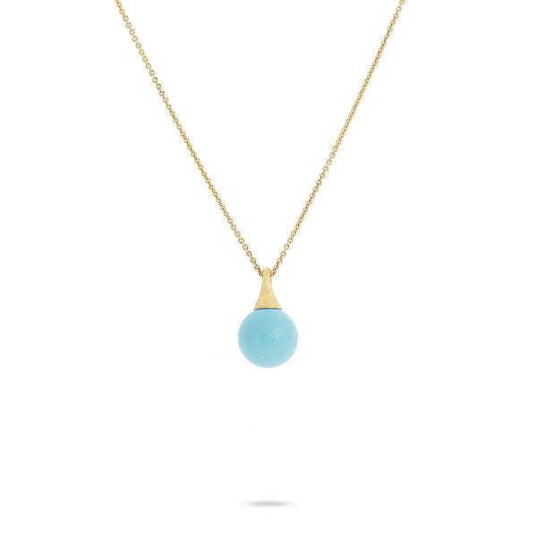 Africa Boule 18K Yellow Gold and Turquoise Pendant