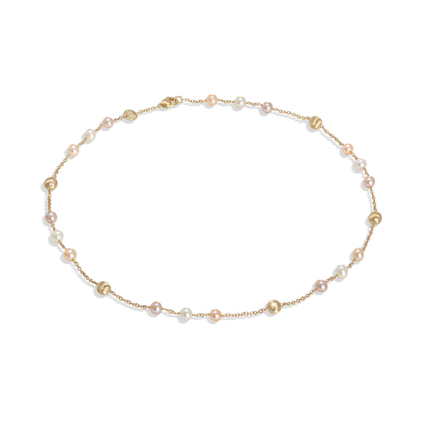 Africa Pearl Collection 18K Yellow Gold and Pearl Short Necklace