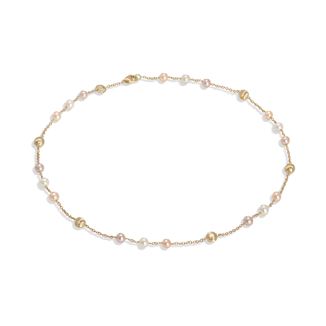 Africa Pearl Collection 18K Yellow Gold and Pearl Short Necklace