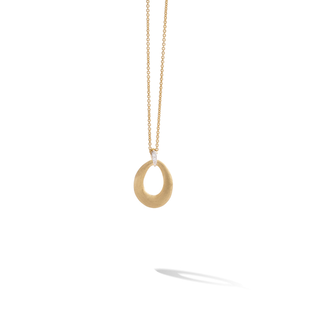 Lucia Collection 18K Yellow Gold and Diamond Loop Pendant