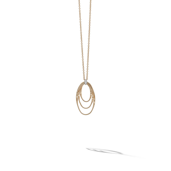 Marrakech Onde Collection 18K Yellow Gold and Diamond Concentric Small Pendant