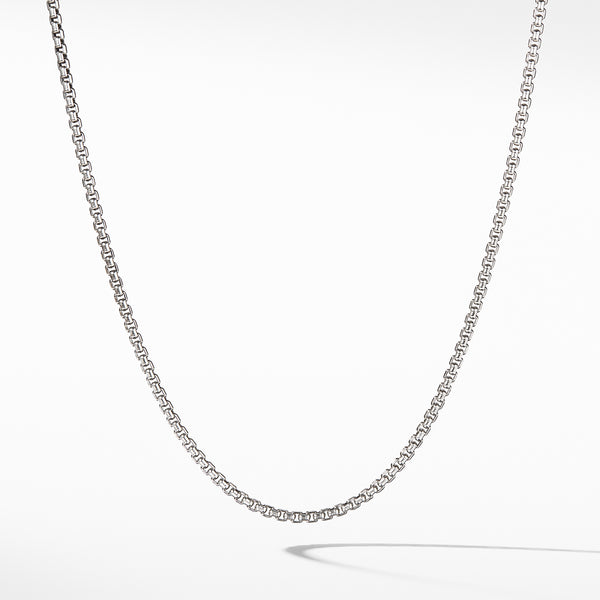 Box Chain Necklace in Sterling Silver with 14K Yellow Gold Accent, 2.7mm