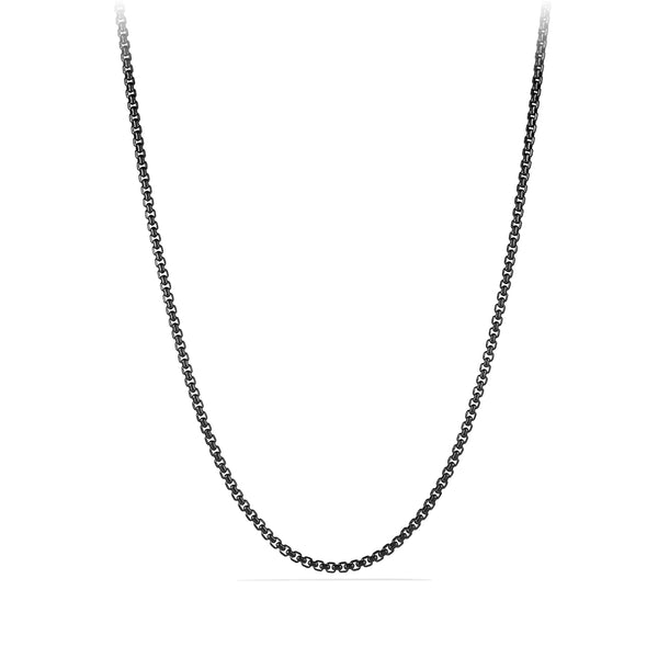 Box Chain Necklace in Darkened Stainless Steel, 4mm