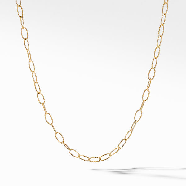 Stax Elongated Oval Link Necklace in 18K Yellow Gold