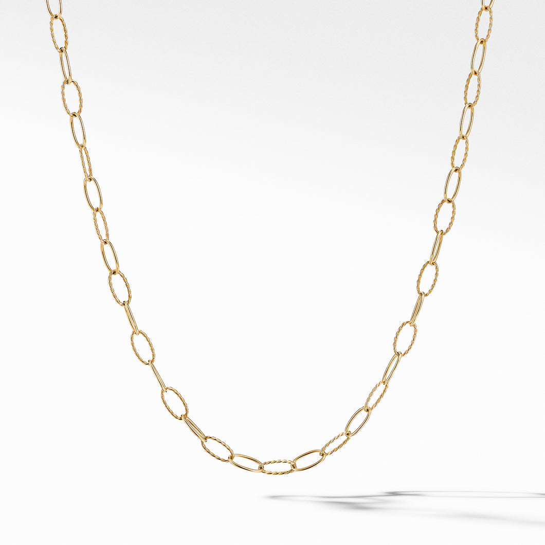 Stax Elongated Oval Link Necklace in 18K Yellow Gold