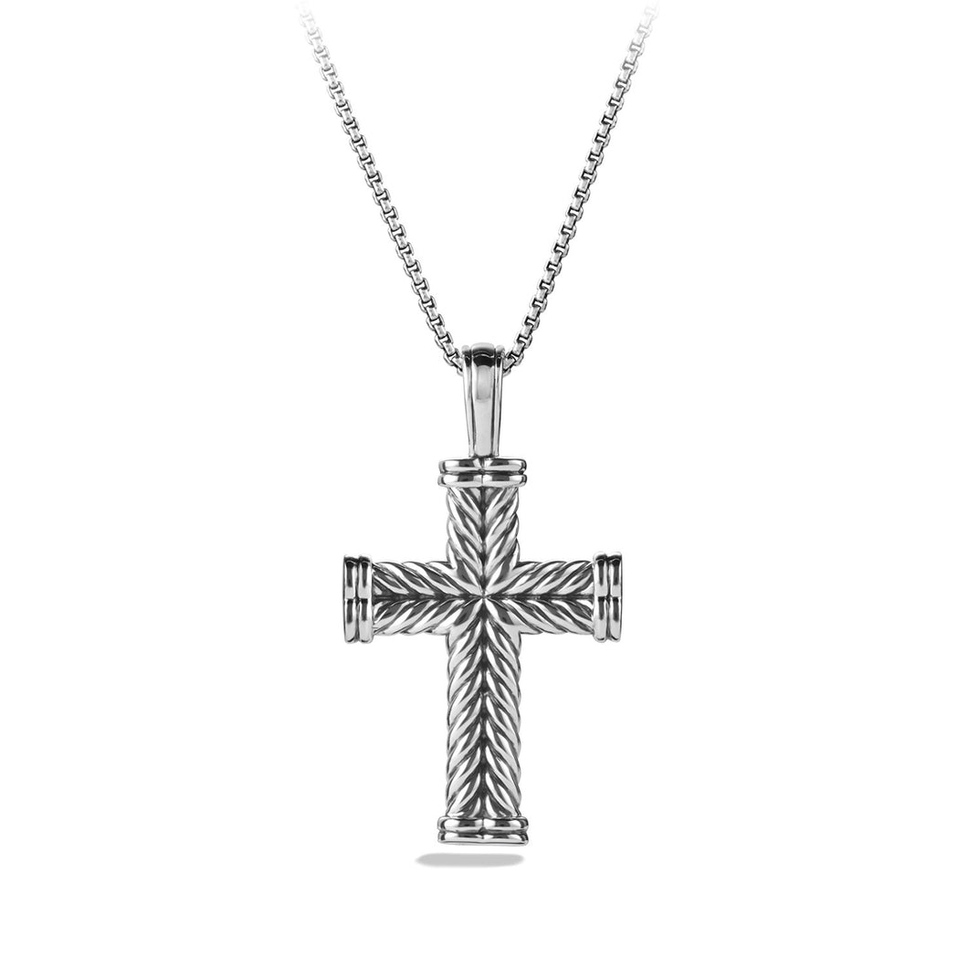 Chevron Cross Pendant in Sterling Silver