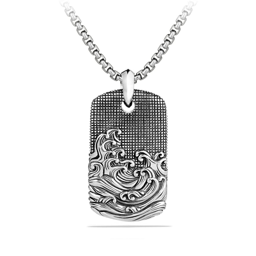 Waves Tag in Sterling Silver