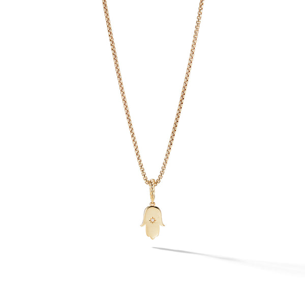Hamsa Amulet with Diamonds in 18k Yellow Gold