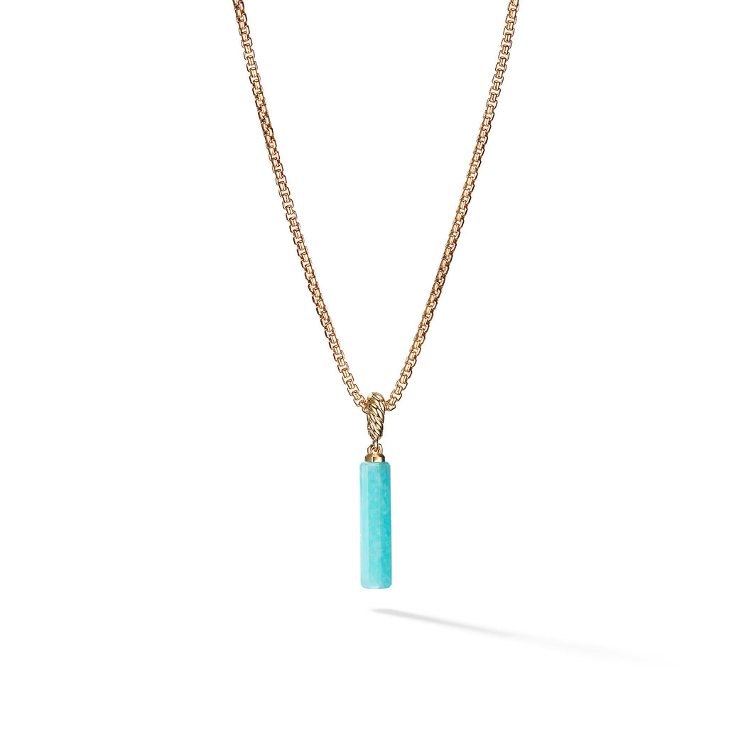 Barrel Charm in Amazonite with 18K Yellow Gold