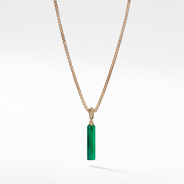 Barrel Amulet with Green Onyx and 18K Yellow Gold