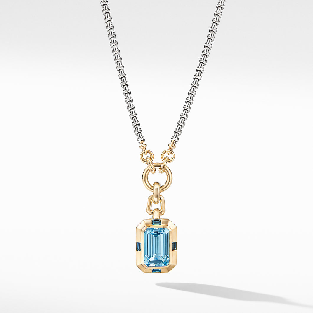 Novella Pendant with Blue Topaz and 18K Yellow Gold