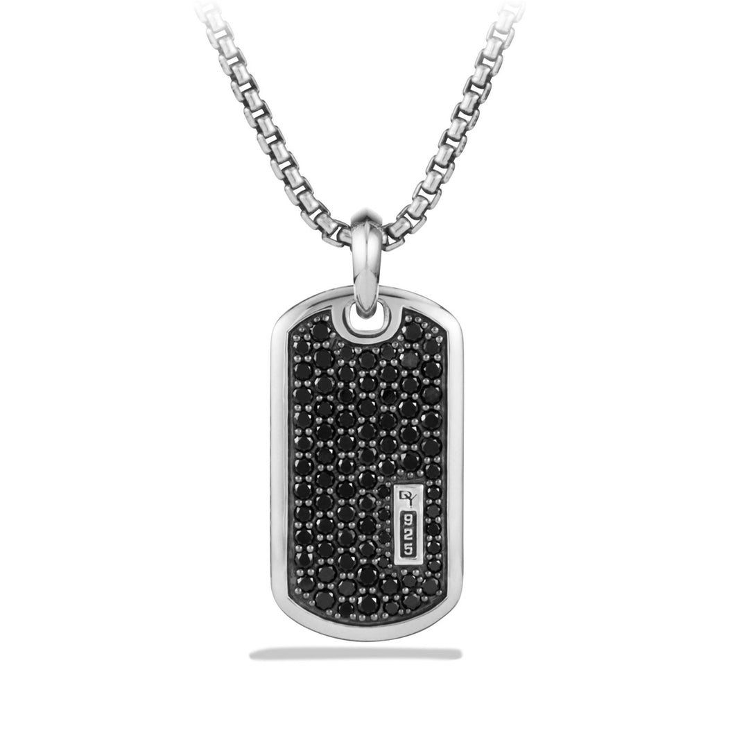 Pave Tag with Black Diamonds
