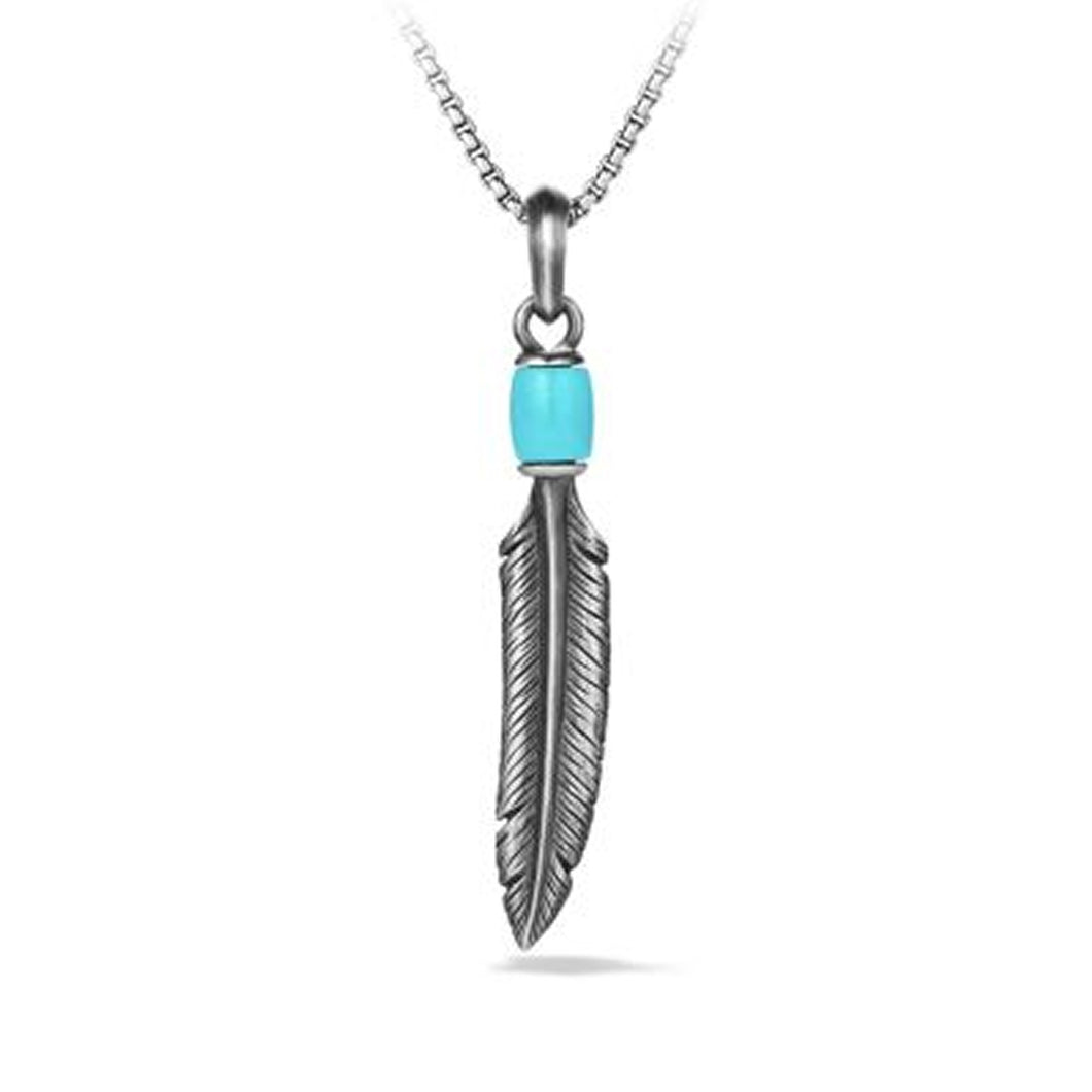 Feather Amulet with Turquoise