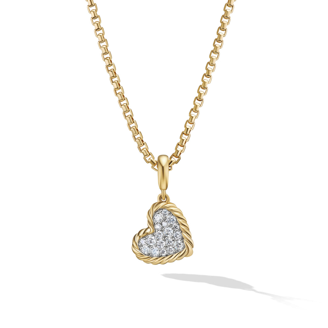 DY Elements Heart Pendant in 18K Yellow Gold with Pave© Diamonds