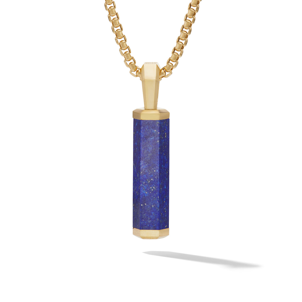 Hex Amulet in 18K Yellow Gold with Lapis