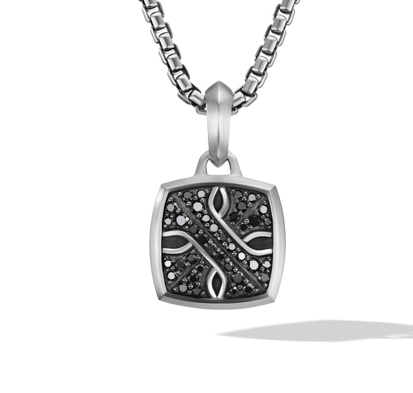 Armory Amulet in Sterling Silver with Pave© Black Diamonds