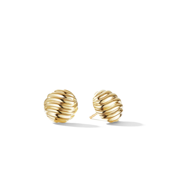 Sculpted Cable Earrings in Gold