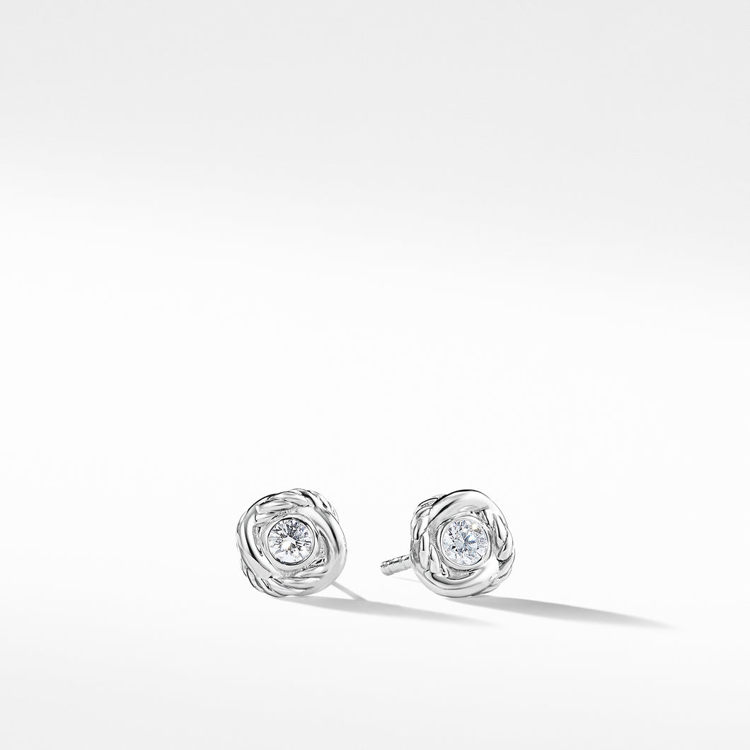 Infinity Earrings with Diamonds in 18K White Gold