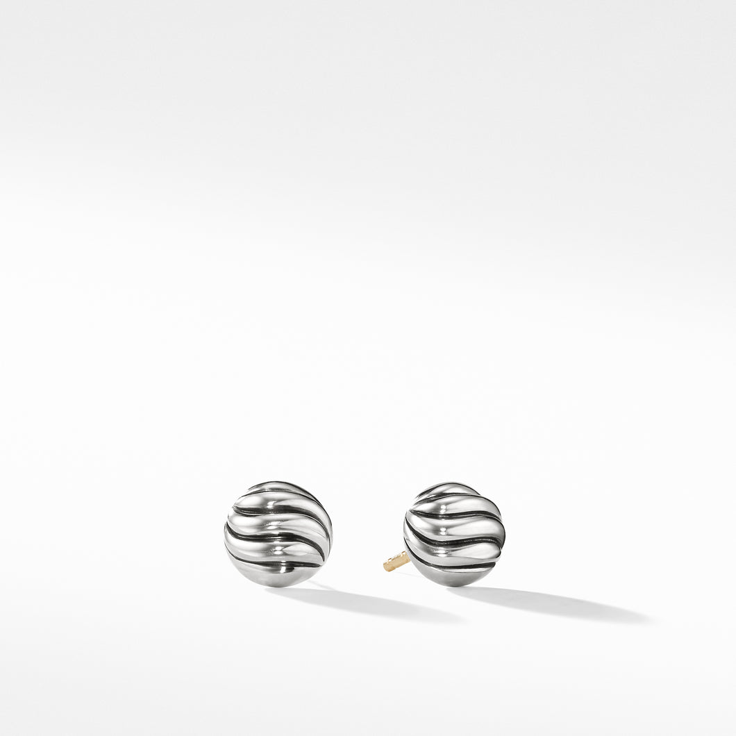 Sculpted Cable Stud Earrings in Sterling Silver