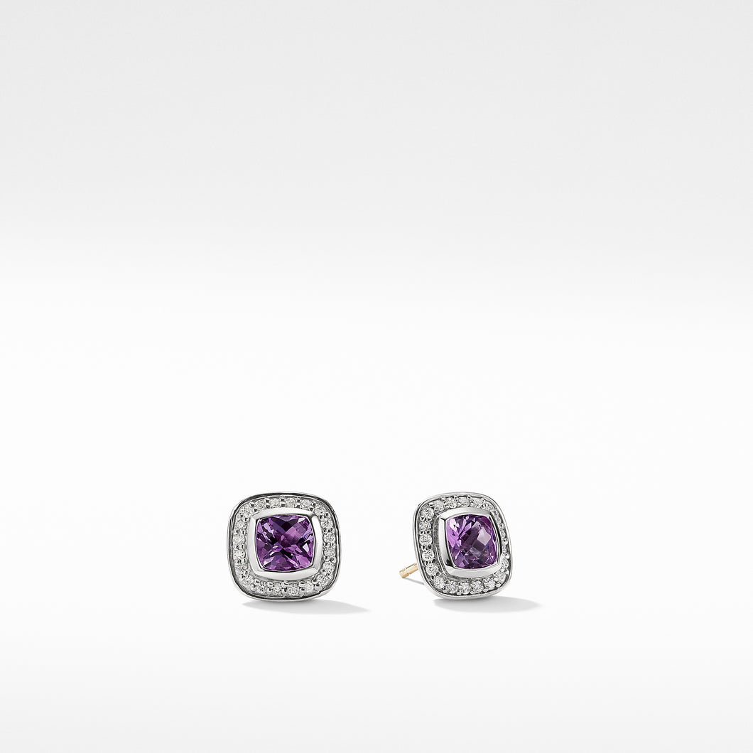 Petite Albion Earrings with Amethyst and Diamonds